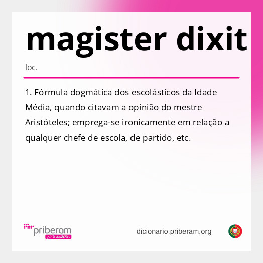 Significado de magister dixit